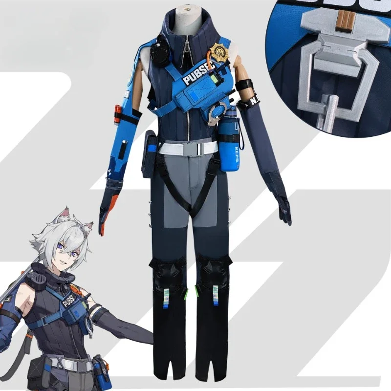

Game Zenless Zone Zero Cosplay Costume Seth Lowell Cos Outfits Criminal Investigation Team Suit Wig Men Halloween Carnival Party