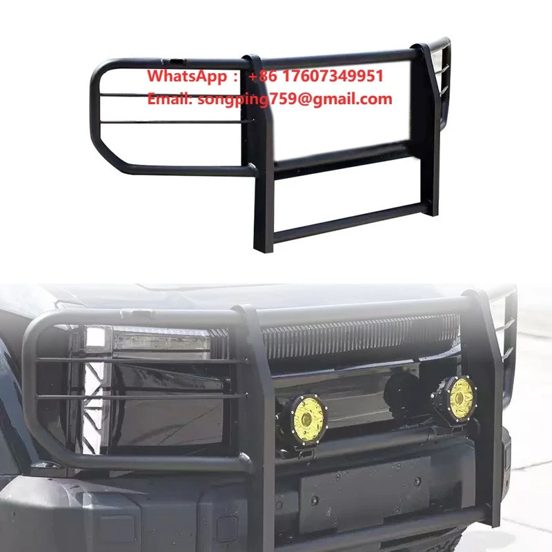 Car Exterior Parts Anti Knock Steel Nudge Bar With Lights Front Bumper Bull Bar for Chery Icar 03 Jaecoo J6 Accessories
