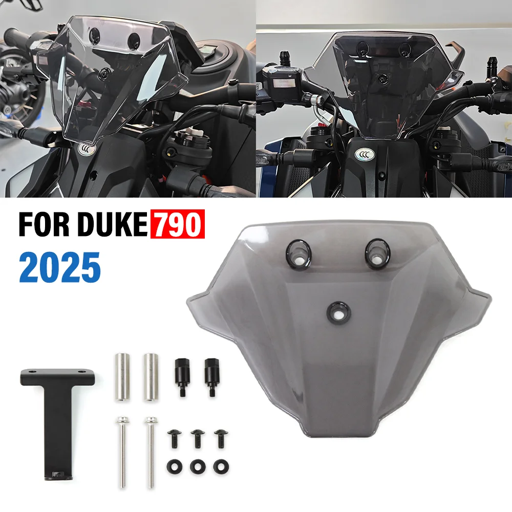 Motorcycle Accessories Front Windshield Windscreen Wind Deflector Sports Screen Shield FOR 790 DUKE DUKE790 Duke 790Duke 2025