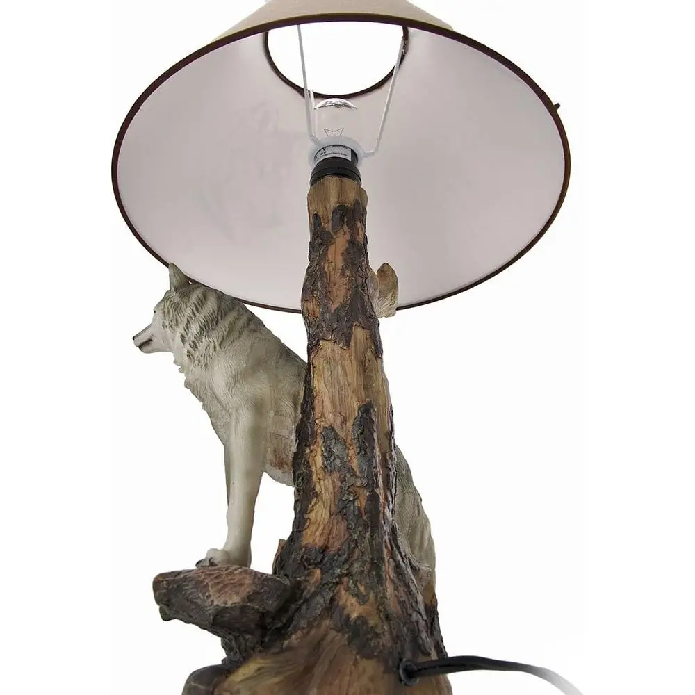 Gray Wooden Twilight-Inspired Table Lamp view 3