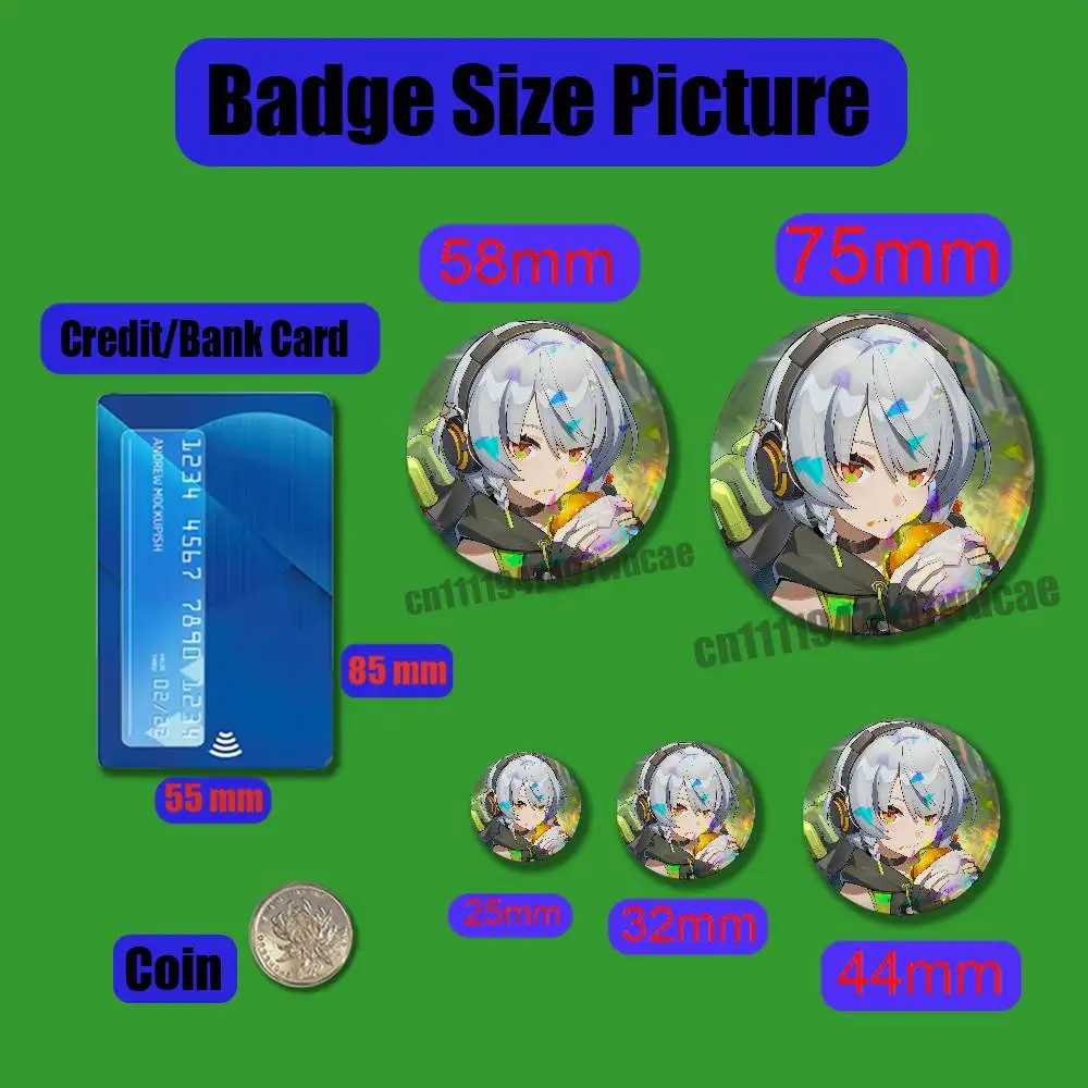 For Z-Zenless Zone Zero Lycaon Ellen Pin Case Custom Badge Emblem Insignia Brooch Button Laser Cover 44mm