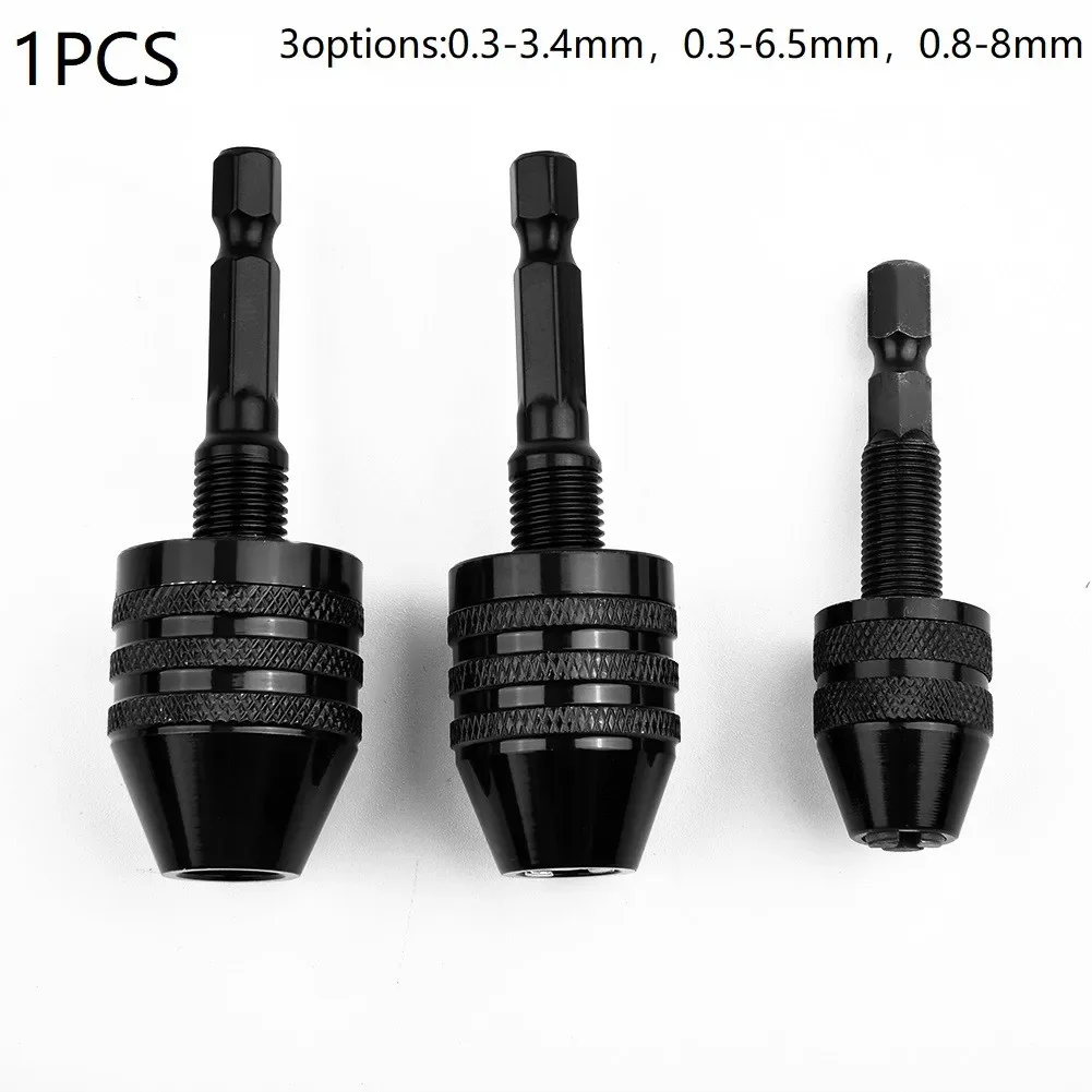 

1PC Keyless 0.3-3.6mm/0.3-6.5mm/0.6-8.0mm Drill Chuck 1/4" Keyless Drill Chuck Hex Shank Adapter Converter Quick Change