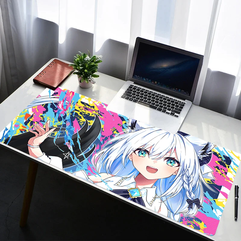 

Mouse Pad Laptop Non Slip Extended Desktop Mouse Mat Anime Keyboard Pad Gaming Accessories H-hololive Shirakami Fubuki Mousepad
