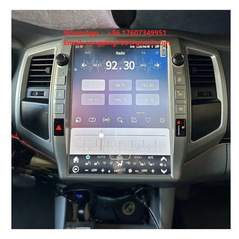 Carplay Accessories GPS Navigation Android Tsla Style Vertical Touch Screen Car Radio for Toyota Tacoma Pickup 2005 - 2015