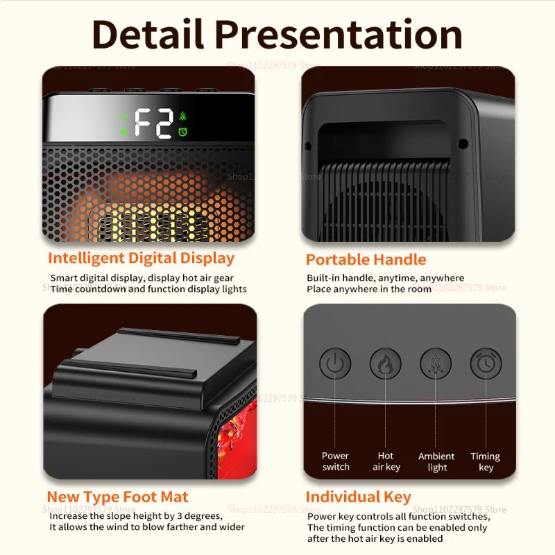 Портативный 3D мини-имитация камина-нагревателя для дома, энергосберегающий, бесшумный, быстрый, грелка для рук, быстрый нагрев, маломощный вентилятор горячего воздуха