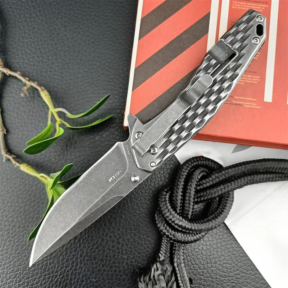 Outdoor Hunting 1353 Pocket Folding Knife 8Cr13Mov Blade 420 Steel Handle Camping Hunting Tactical Knives Survival EDC Tool