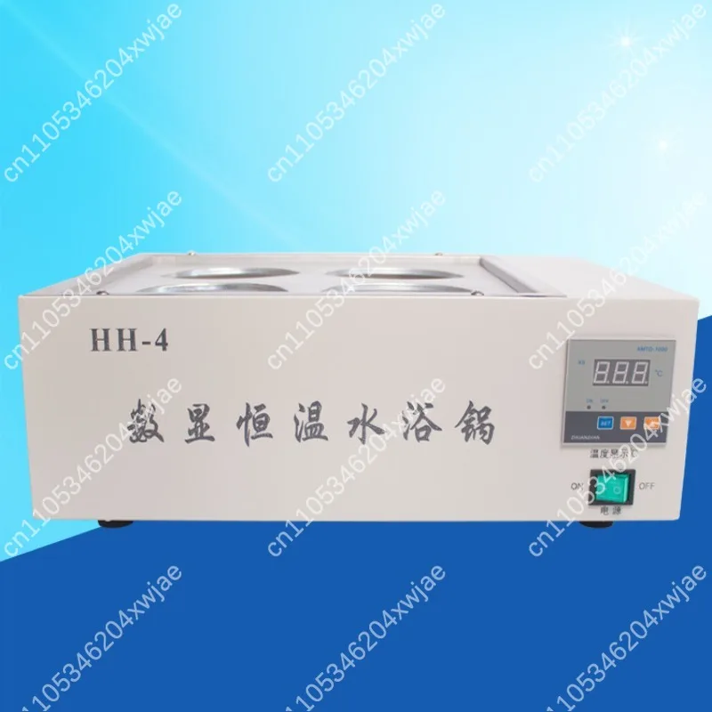 Digital Display Constant Temperature Water Bath 4 Holes Stainless Steel Laboratory Equipment for Precise Sample Heating