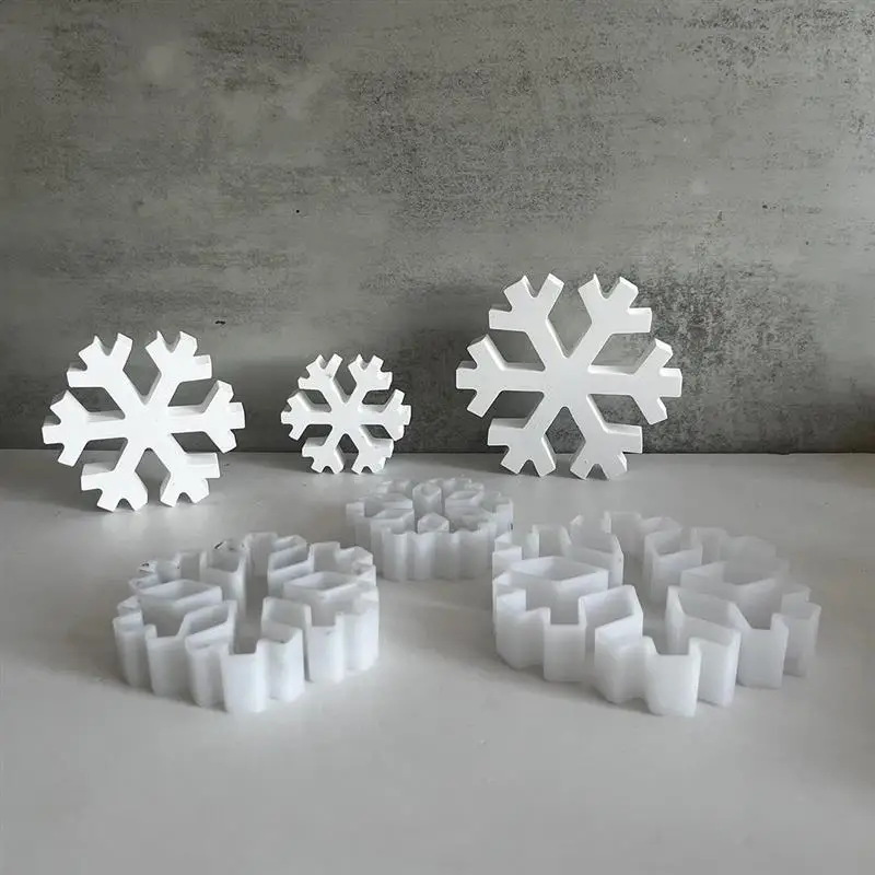 DIY Christmas Snowflake Resin Silicone Molds Warm Light Ornaments Making Soap Plaster Resin Casting Molds Home Decor Craft Gifts