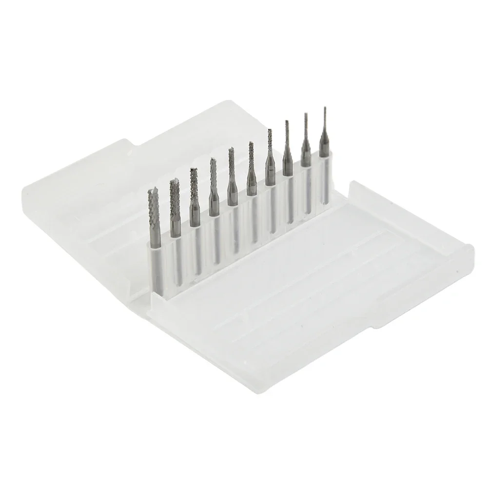 Precision Cutting with 10x 1/8 0 8 3 175mm PCB Drill Bit Set, Smooth and Clean Surfaces, Suitable for Grooves and Edges