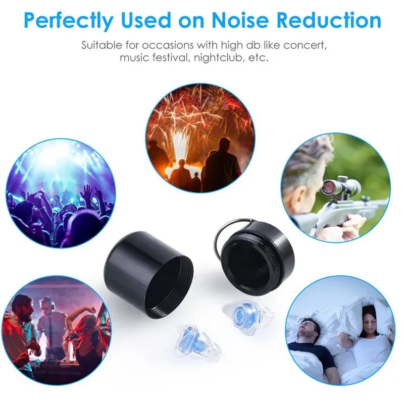1 Pair Soft Silicone Noise Cancelling Earplugs Anti Noise Earplug For Concerts Sleeping Bar DJ Motor Sports Reusable Ear plugs