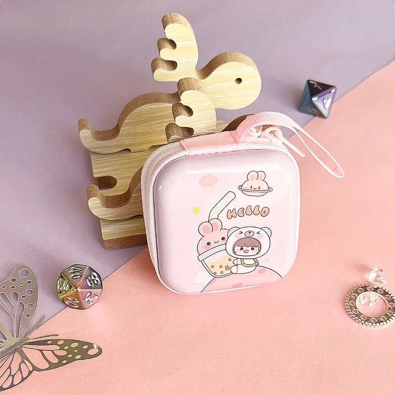 Cute Data Cable Headphone Storage Box Soft Headset Earbuds Storage Bag Cute Coin Purse Home Gift Travel Organizer