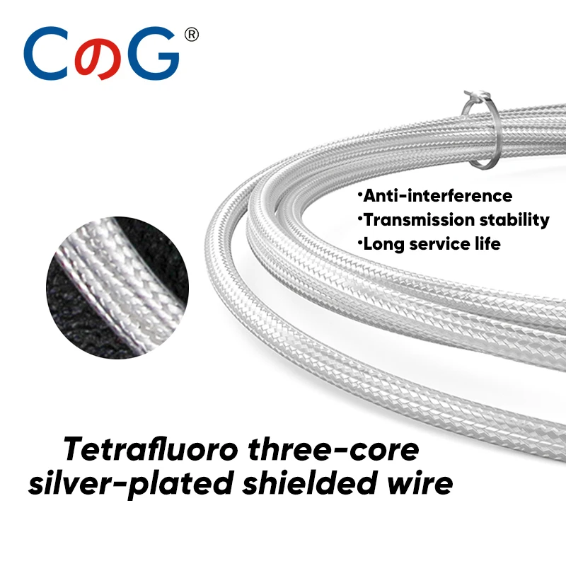 CG PT100 Temperature Sensor Platinum RTD Multitype Probe with High Precision Three-wire PFTE Cable Waterproof and Anti-corrosion