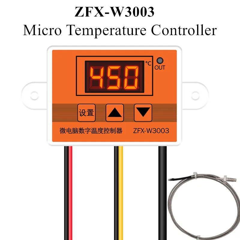 ZFX-W3003 Microcomputer Temperature Controller Digital Thermostat 12V 24V 220V Incubator Thermoregulator for Heating Cooling