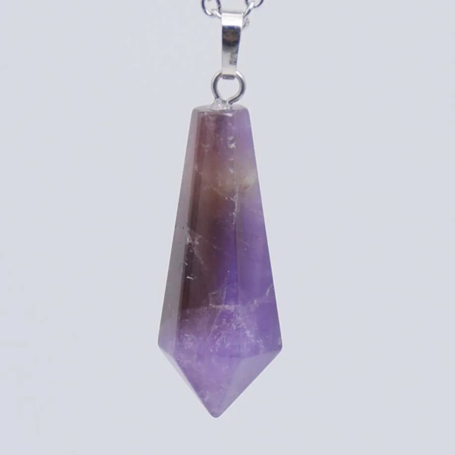 Natural Labradorite Rose Quartz Jasper Aventurine Facted Opal Crystal Malachite Sodalite Hexagon Bead Stone Pendant Jewelry