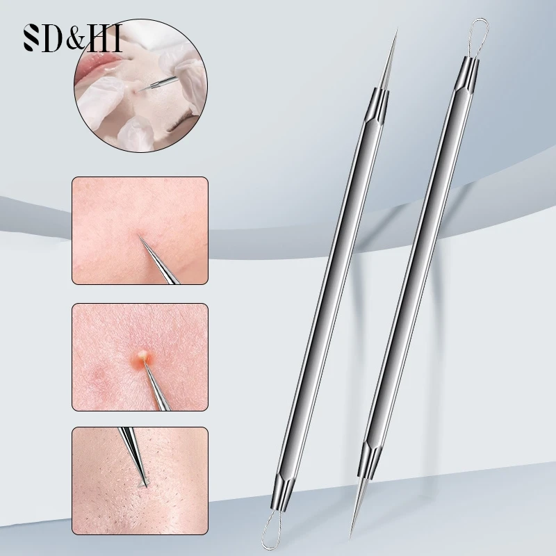 Ultra Fine Needle Tip Blackhead Remover, Comedone Acne Pimple Extractor, Agulhas De Aço Inoxidável, Rosto Skin Care Tools, 0,02mm