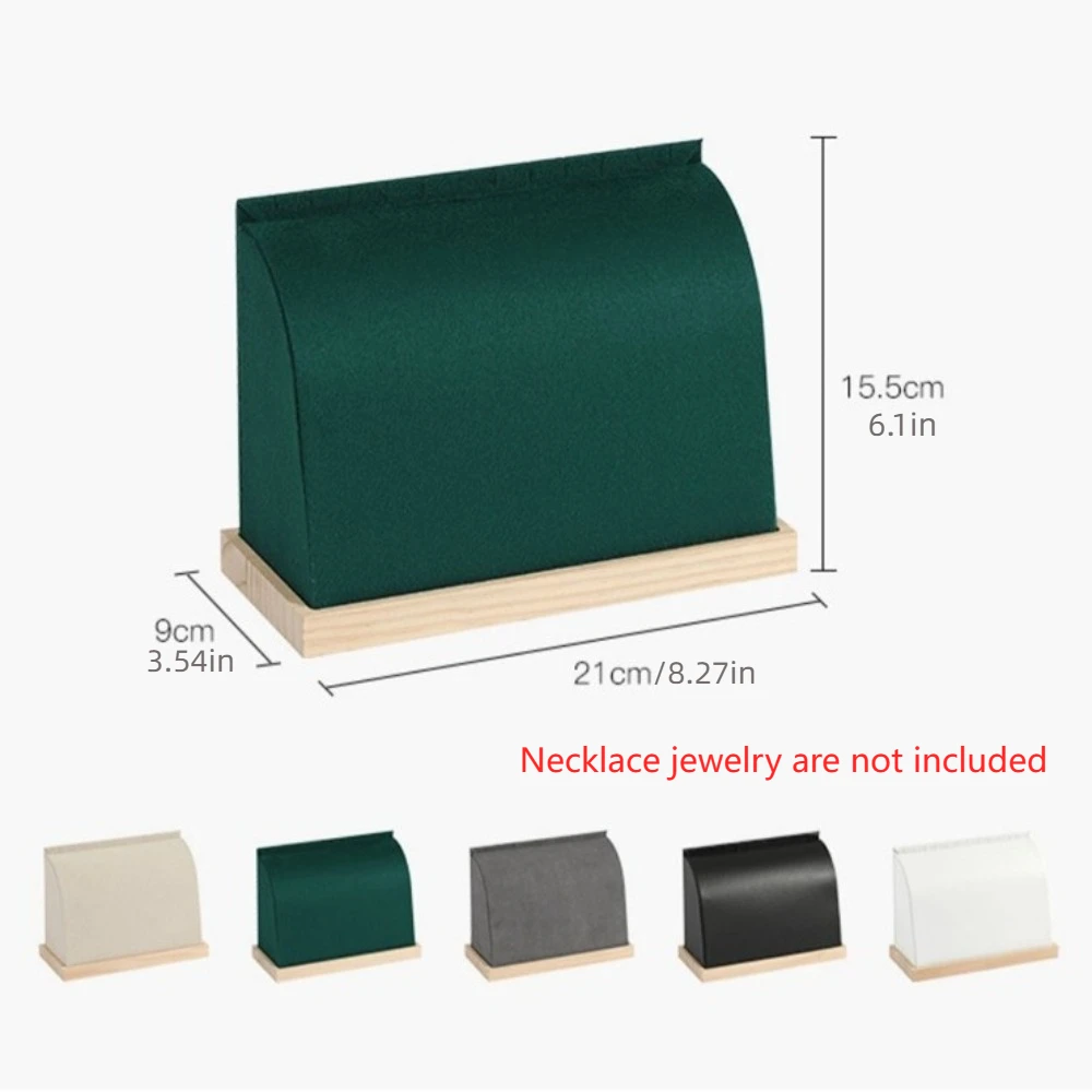 PU/Velvet Surface Necklace Display Stand Solid Wood Base Fashion Jewelry Storage Rack Large Size Multiple Easel