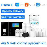 Tuya Smart Home Security System 4G WiFi Phone APP Alerts, Motion Detector, Auto Dial Smart Home Alarm for Home Apartment Garage