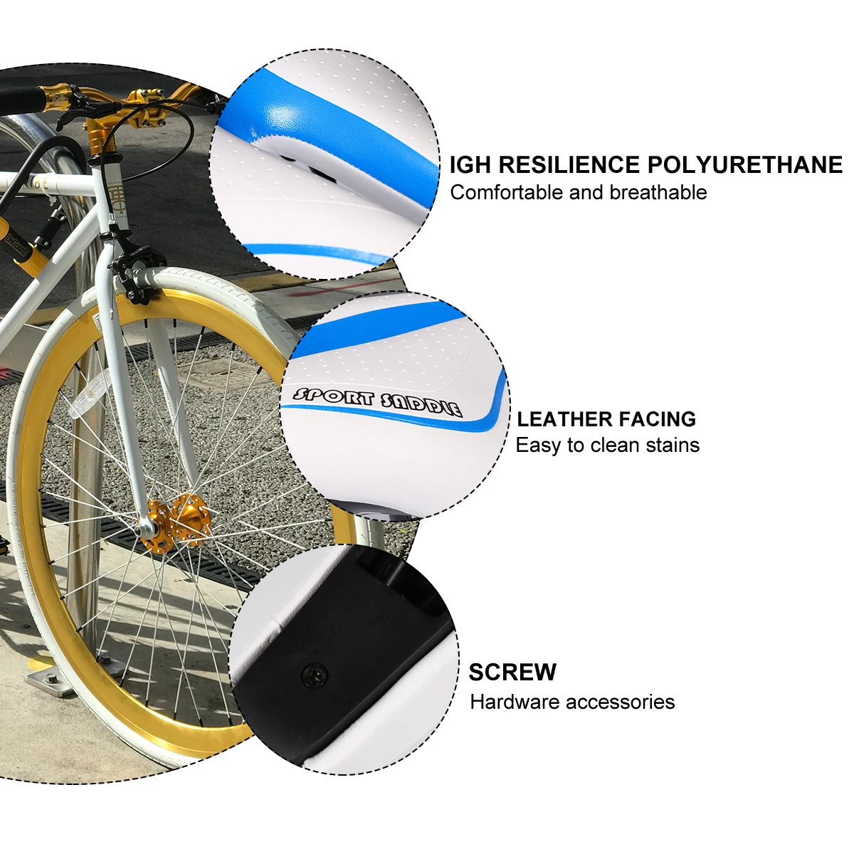 

1Pcs Comfortable Bike Seat Premium Material Ergonomic Hollow Design for Outdoor Cycling and Buttocks Protection