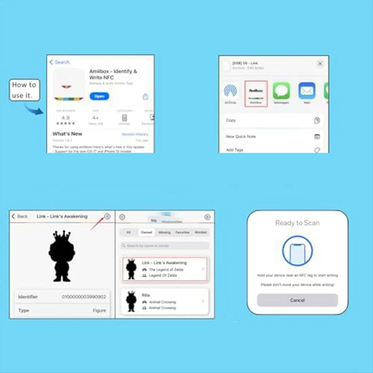 ABNH 55PCS NFC Tags 215 Blank White Card Sticker Coin Card with Adhesive Backing Enabled Mobile Phone