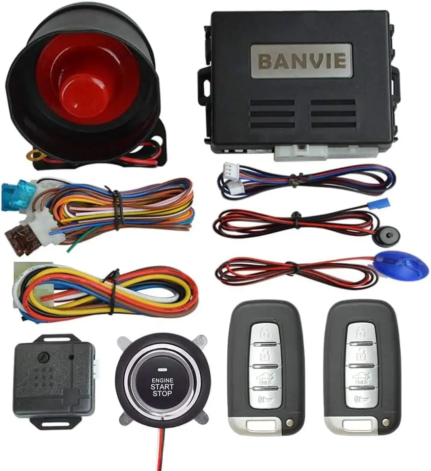 

Car Alarm System with Remote Start and Smart Push Button Starter