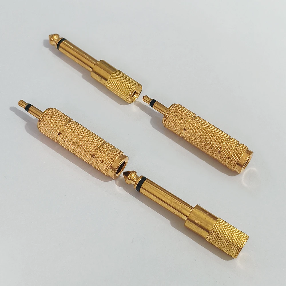 1/5 Stück vergoldeter Mono-Audio-Klinkenadapter, direkt ab Werk, 3,5 mm Stecker/Buchse auf 6,5 mm Stecker/Buchse, Mikrofon-Steckverbinder – Detail 4