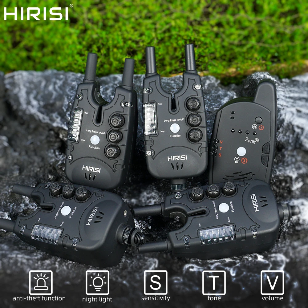 Hirisi Carp Fishing Alarm Set with 2-Way Remote Control Bite Indicator Advanced Fishing Accessories for Anglers