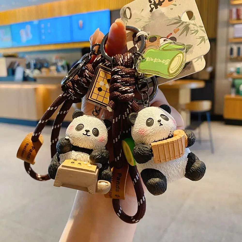 

Lovely Cartoon Panda Keychain Chinese Style Bag Hanging Panda Dolls Pendant Ornaments Kawaii Car Key Ring Gifts