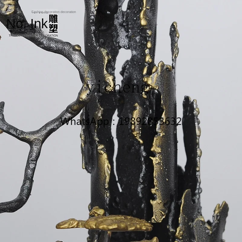 BJ Entrance Soft Outfit Decorations Metal Abstract Sculpture Crafts Trees Floor Ornaments