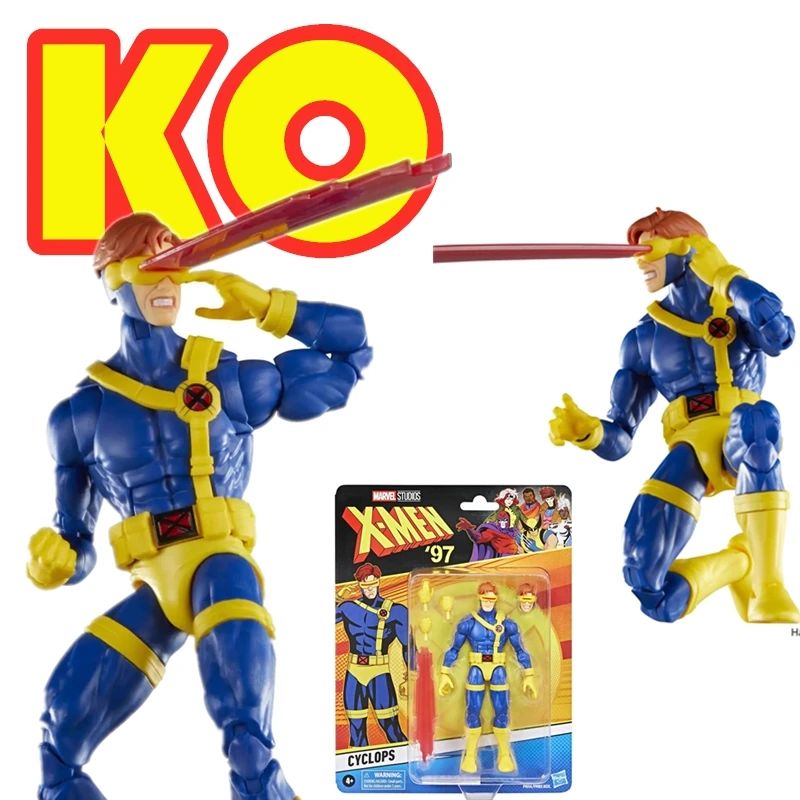 KO 6 Inch Marvel Legends Retro X-men 97 Cyclops Scott Nightcrawler Action Figure Toys Collection