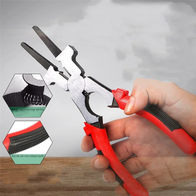 

A88E-8 Inch Multi-Function Welding Pliers Flat Mouth Pincers Refined MIG Welding Auxiliary Tool Removing Wire Cutting