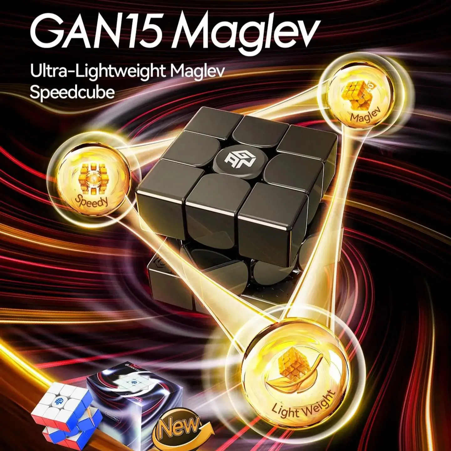 2024 New Gan 15 Maglev UV Magnetic Magic Speed Cube Stickerless Professional  GAN 15M Cubo Magico Puzzle For Children Kids Gift