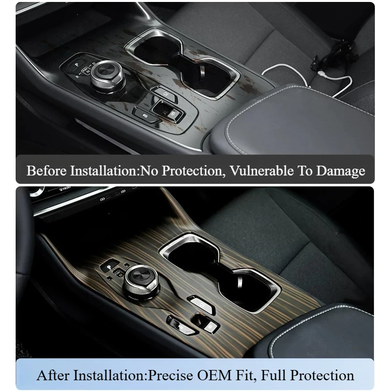 For Lexus RZ450e/RZ300e 2023-2025 Wood‑Grain Gear Shift Panel Trim Anti‑Scratch Decor Frame Custom Precise Fit Car Accessories