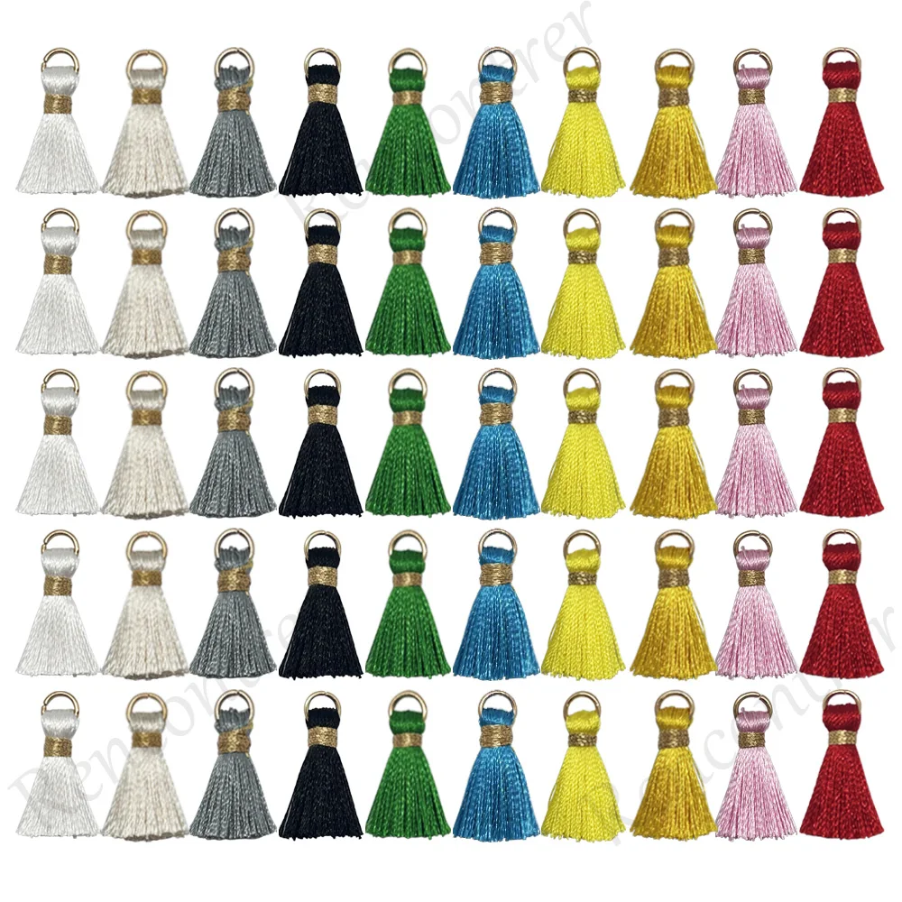 10 sztuk/50 sztuk 20mm Mini metalowy wiszący pierścień wisiorek z frędzlami DIY Craft biżuteria kolczyki materiały dekoracyjne Fringe