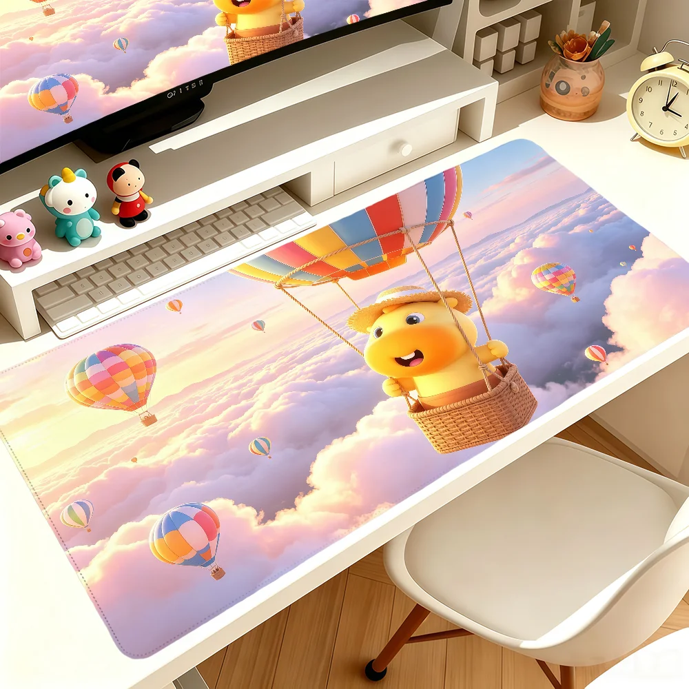 Cute Capybara Lulu Mouse Pad Large Non-slip Lockedge Desktop Computer Desk Mat Keyboard Writing MousePad Office Gamer Student