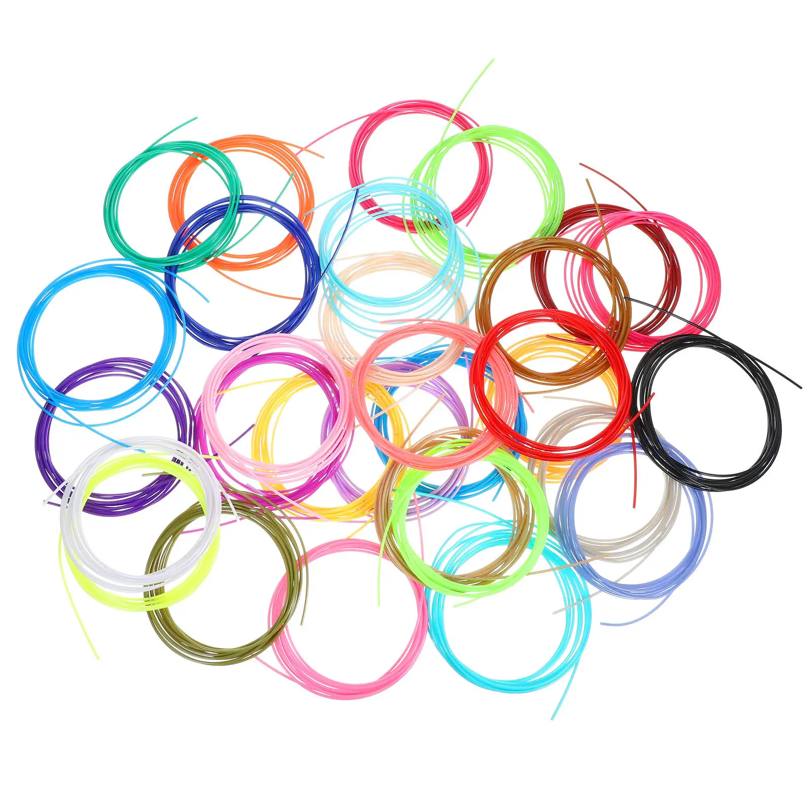 

30 рулонов филамента для 3D-принтера, 1,75 мм, износостойкий, высокотемпературный, для плавной печати, яркие цвета, прочный, без засорений