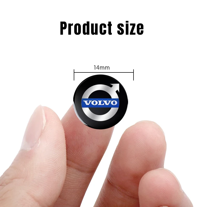 3D 14mm Crystal Car logo Key Emblem button 3M Sticker For Volvo XC40 XC60 XC90 C30 C70 S40 S60 S80 S90 T6 T8 V40 V50 V60 V70 V90