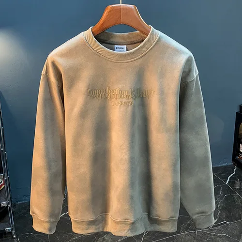 Hmnsm 두꺼운 긴팔 프린트 후드, 따뜻한 가을 겨울 남성 의류, 아늑한 풀오버, 오버사이즈 캐주얼 맨투맨 스트릿웨어 