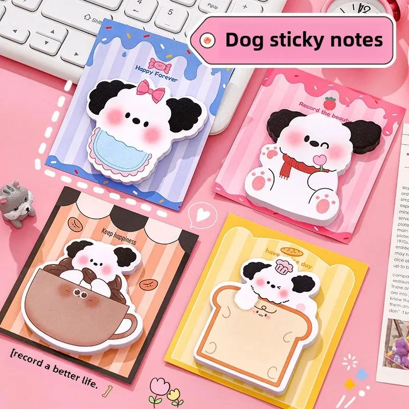 Cute Dog Office Supplies Sticky Notes Student Notebooks Ins Office Messages Book Self Adhesive Post It Notes Paper