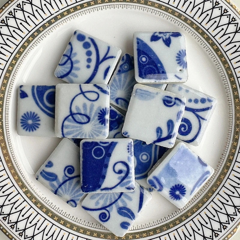 100g DIY Ceramic Mosaic Tiles Glass leaf petal shape Handmade Ornaments Tiles Wall Crafts Crystal