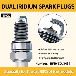 COEO Genuine New Upgraded Target Pin Dual Iridium Spark Plugs BPR6EIX 6637/3484 For JAC Series 1.8T 2.0T 2.0L 2.4L