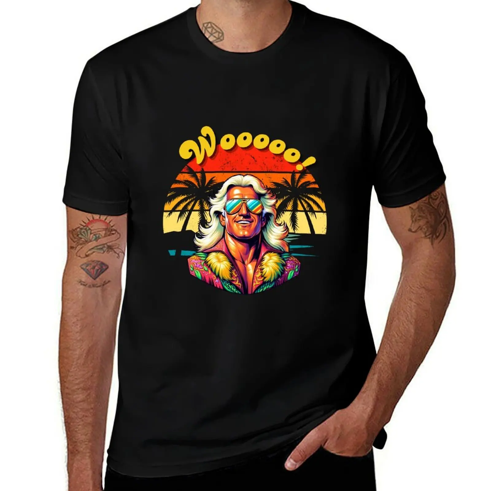 

WOOOOO! Футболка Energy Statement SUMMER VIBES Burnt Sunset, одежда на день Святого Валентина, футболки, эстетичная одежда, черные рубашки, мужские рубашки с графикой