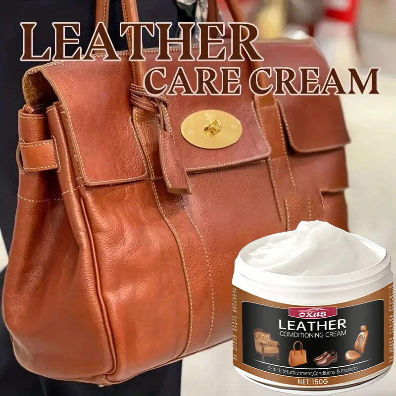 Car Leather Seat Conditioner Cream - Auto Interior Restorer for Sofa, Bag, Jacket | Plastic & Leather Care Oil, Nourishing Treat