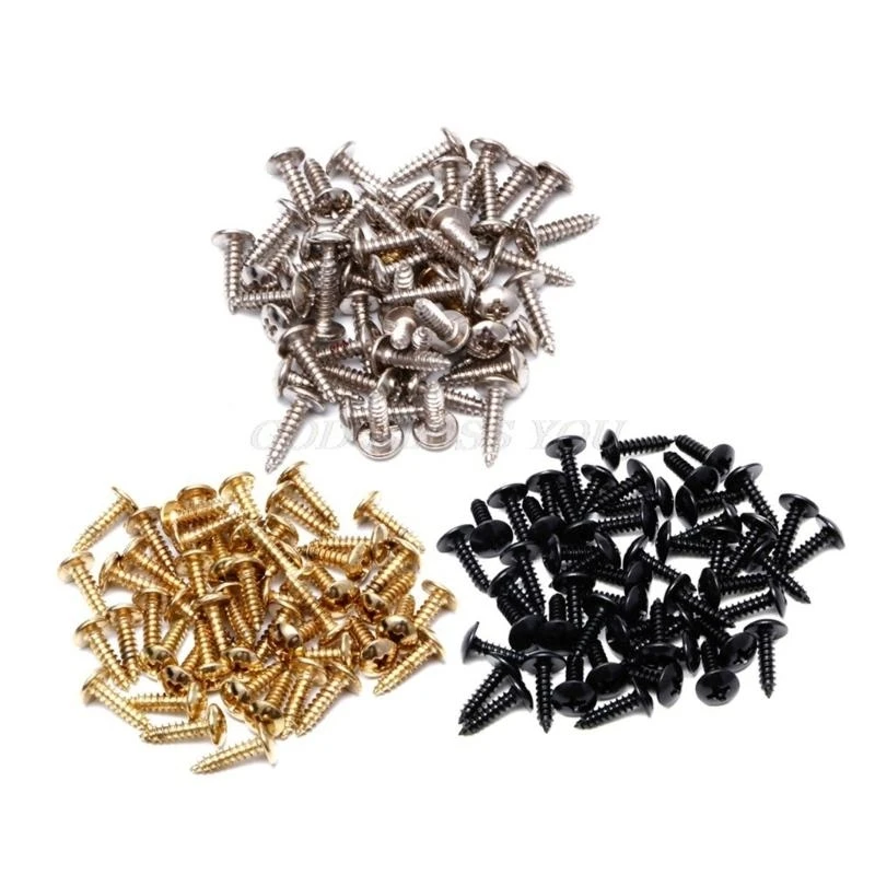 50Pcs Scratch Plate Mounting Screws Electric Guitar Bass Pickguard Screws