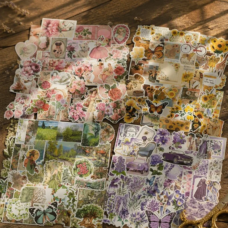 400-Piece Vintage Aesthetic Scrapbook Kit: Planner Stickers, Washi & Vinyl Craft Supplies for Journals, Adults, Teens, Cottagecore Bullet Journal Accessories
