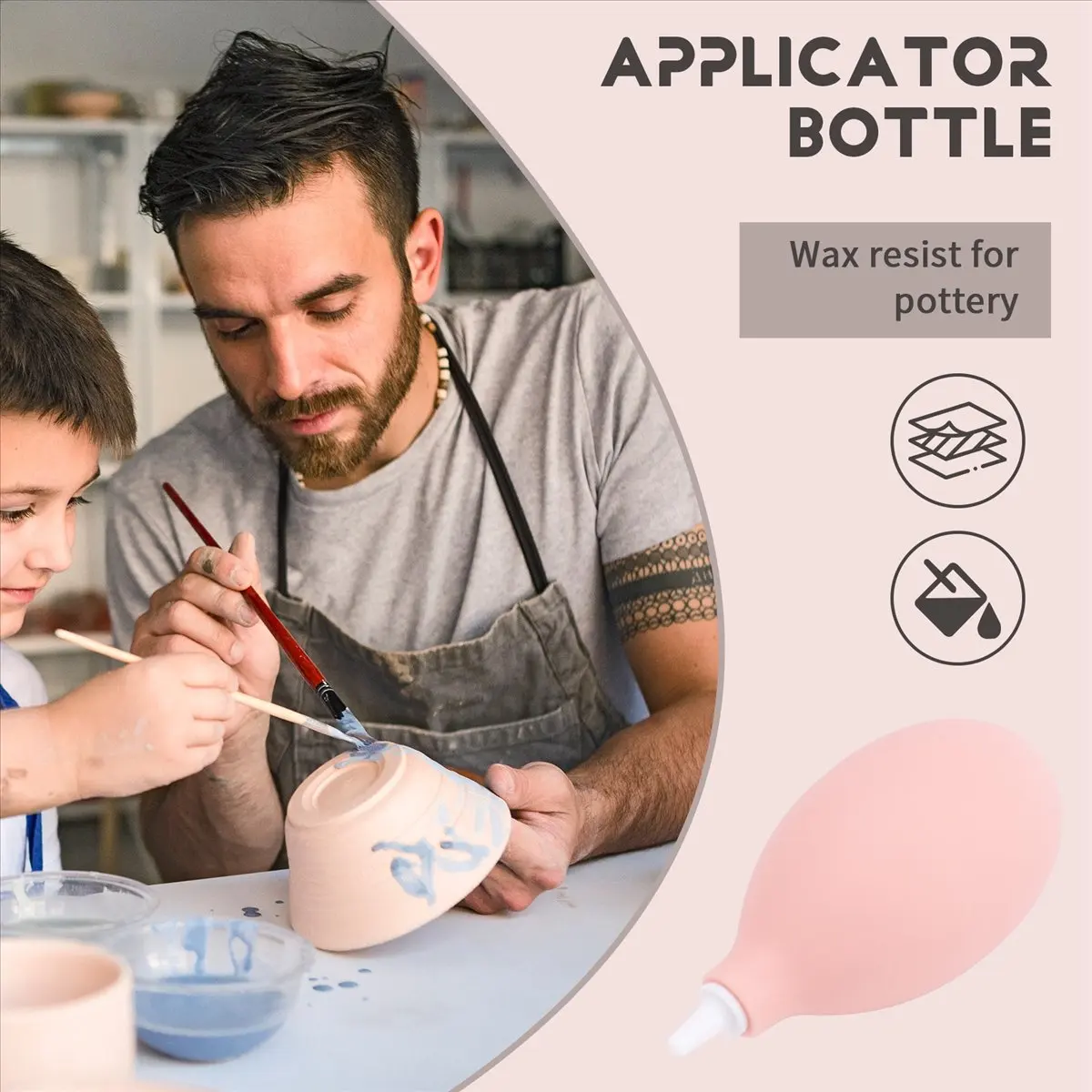 【Clearance Sale】Ceramic Tip Applicator Bottle for Pottery Glaze Sliding Tail Pottery Glaze Squeeze Bottle for Clay Supplies