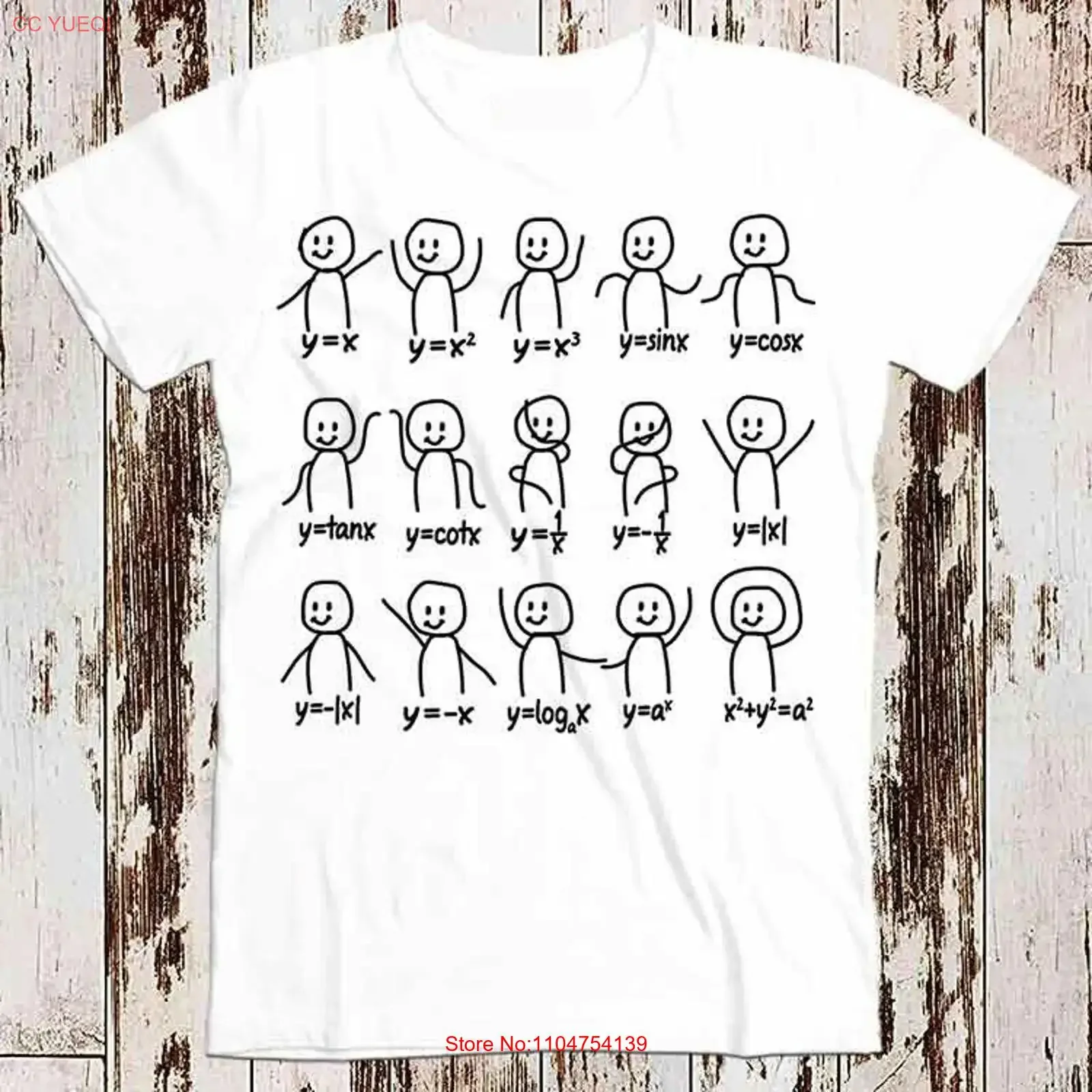 Funny Algebra Dance Graph Figures Math Equation T Shirt 8524 vintage Washed Stylish Top For Everyday Wear Soft Slightly Casual