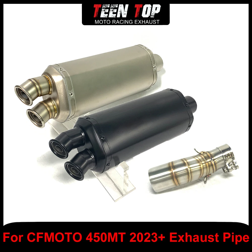 For CF MOTO 450 MT Exhaust Muffler Middle Link Pipe 51mm Motorcycle 450MT 2023+ Slip-on Exhaust Stainless Steel Connect Tube