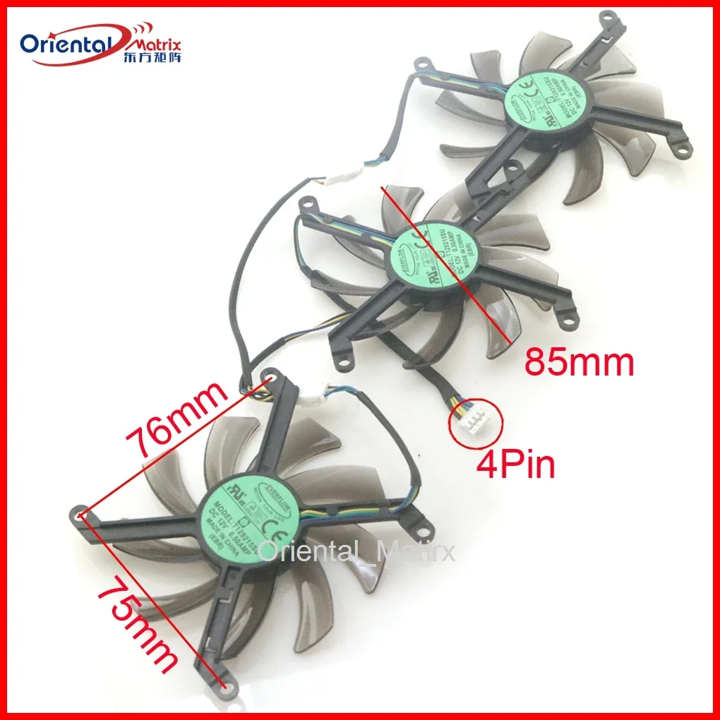 3pcs/Lot T129215SU 12V 0.50AMP VGA Fan For LEADTEK GTX1080ti WINFAST HURRICANE Graphics Card Cooling Fan 4Wire 4Pin