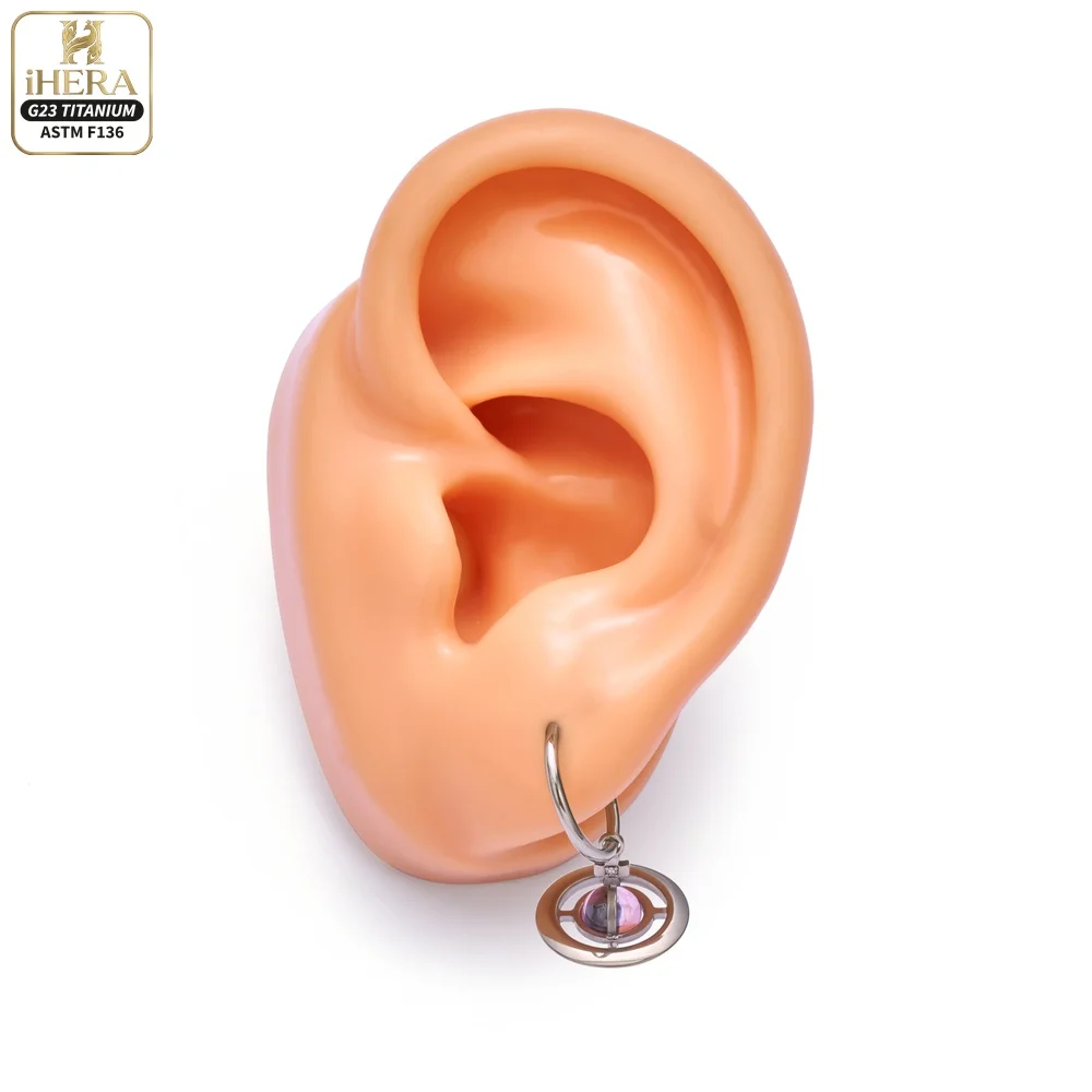ASTM F136 Titan Piercing Segmentring mit Scharnier und Saturn-Anhänger, Septumring, Daith Clicker, Ohrknorpel-Ohrring, Lippen- und Nasenstecker – Detail 27