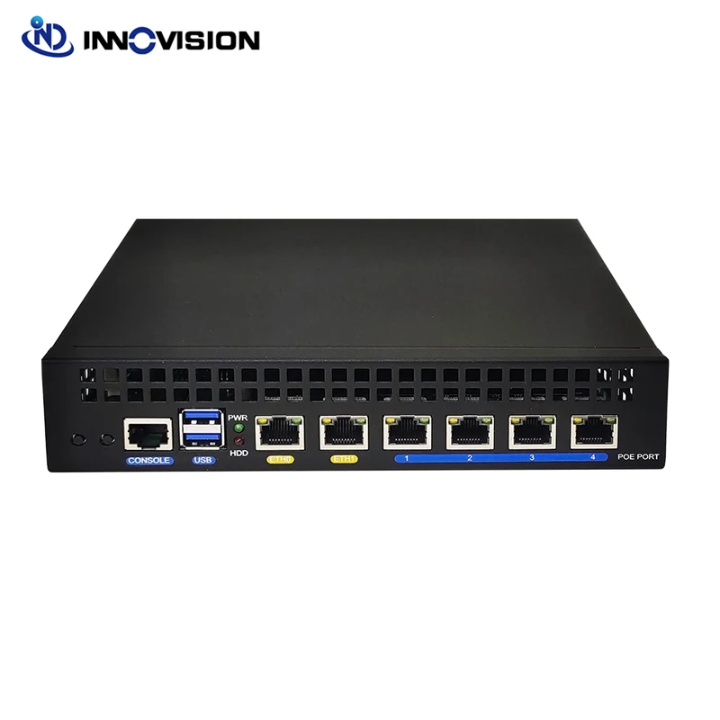 Mini soft router 6Lans with 4POE support 48~52V J4125 4 core CPU 2.5G i225 ESXI ikuai OpenWrt